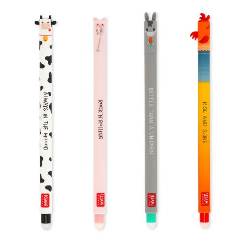 Set mit 4 löschbaren Gelstiften „Farm Sweet Farm“ - Erasable Pen Set - LEGAMi